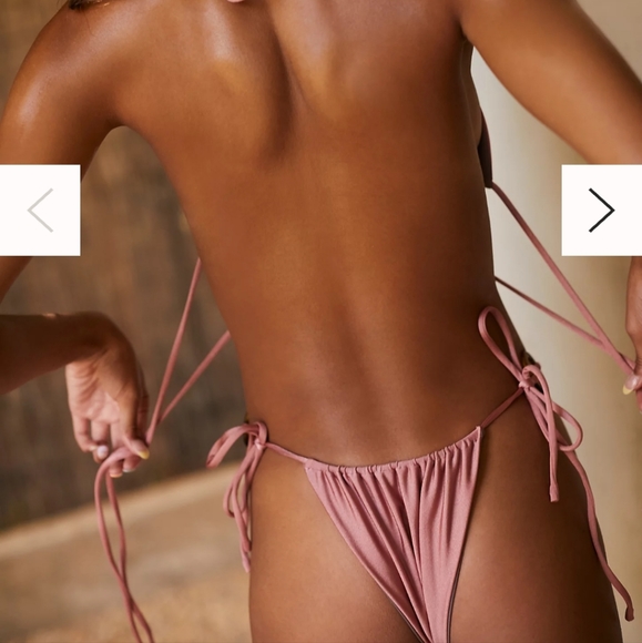 VDM The Label Ziggy Reversible Bikini Bottoms - Metallic/Matte Pink Rose - M - Picture 6 of 16